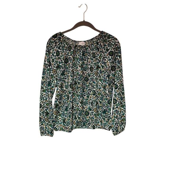Loft Woman’s floral Long Sleeve Paisley Print Blouse size small - Picture 2 of 4